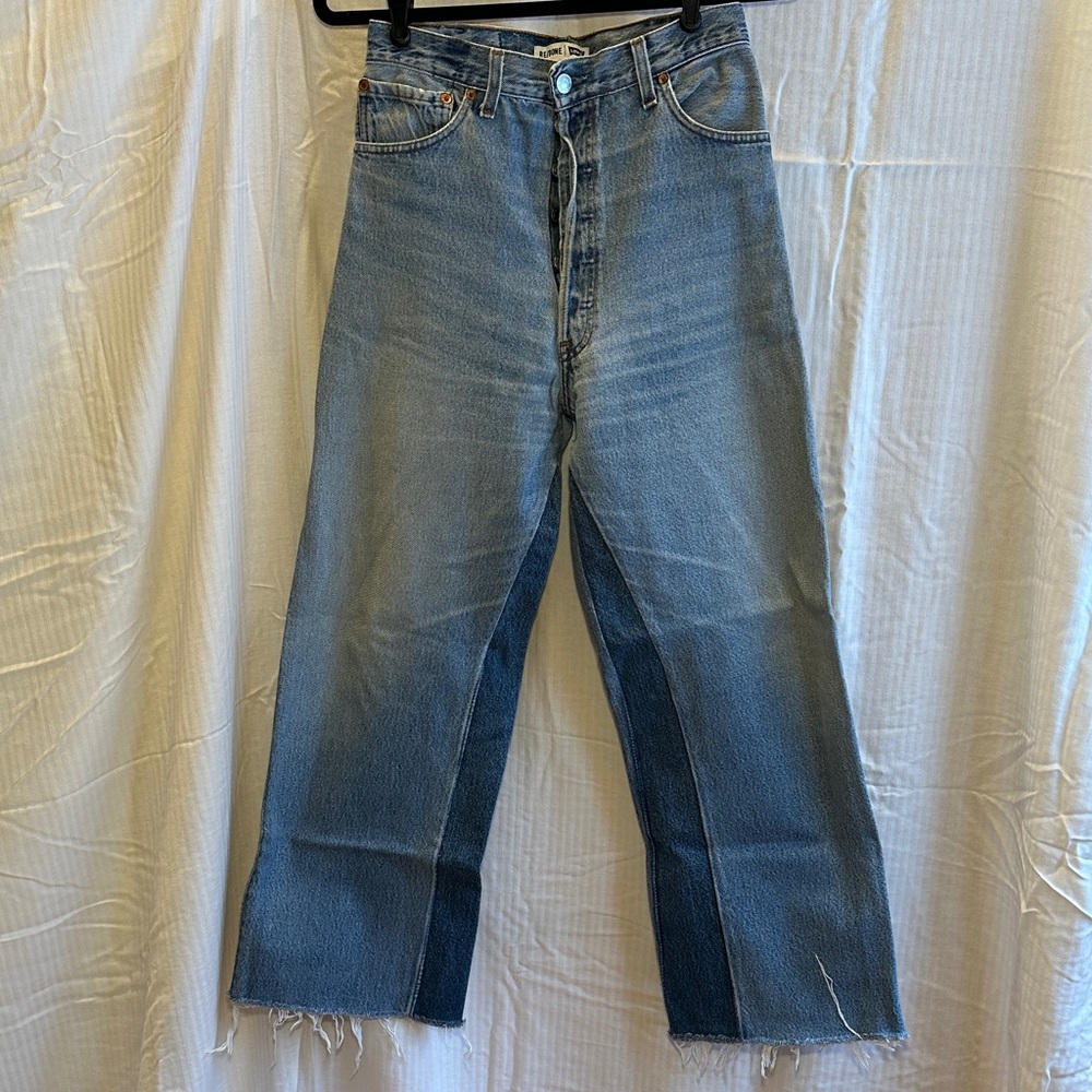 Re/Done Classic Blue Wide Leg Jeans